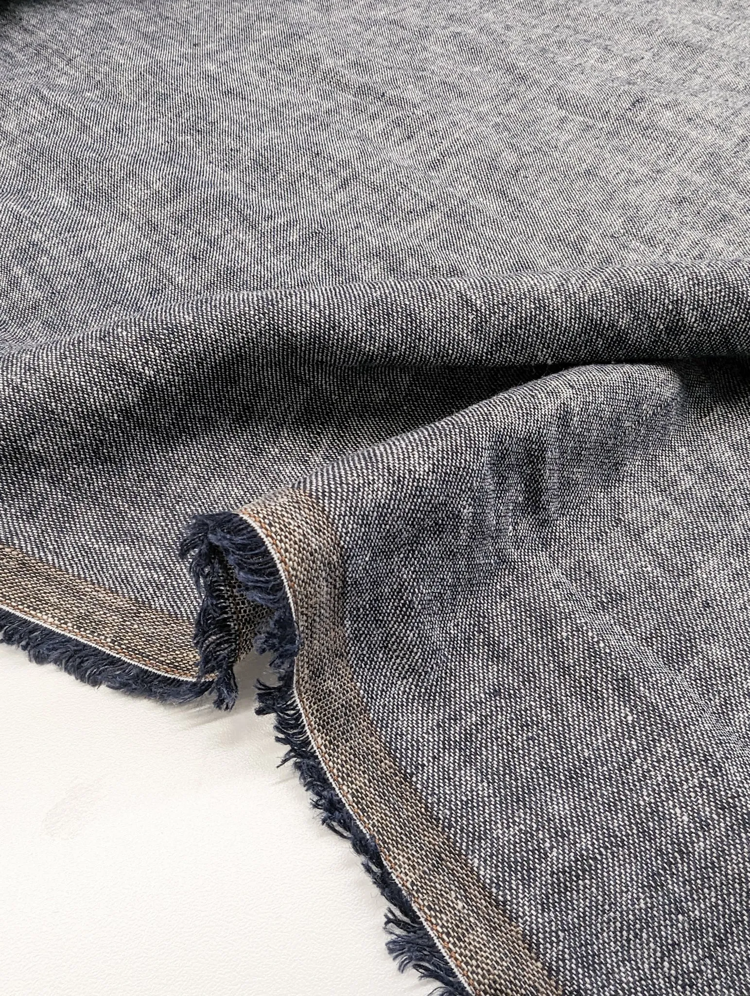 Washed Linen/Cotton Blend - Denim Navy