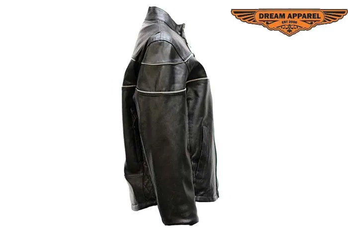 Womens Leather Jacket With Multi Pockets