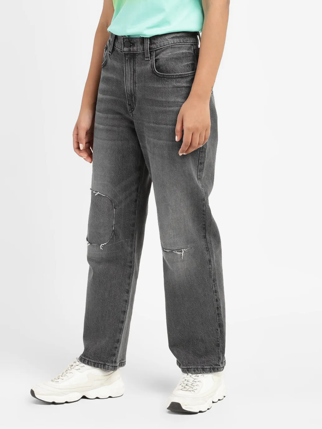 Women's Mid Rise Loose Fit Jeans