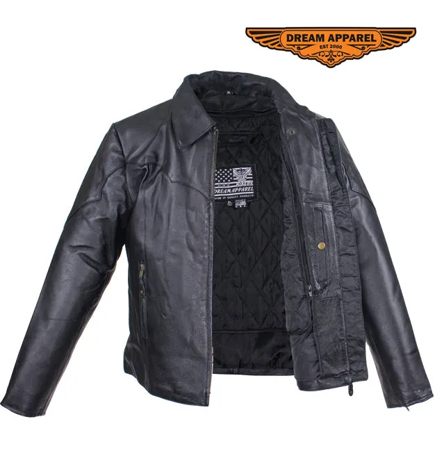 Women's Motorcycle Jacket With Zippered Cuffs