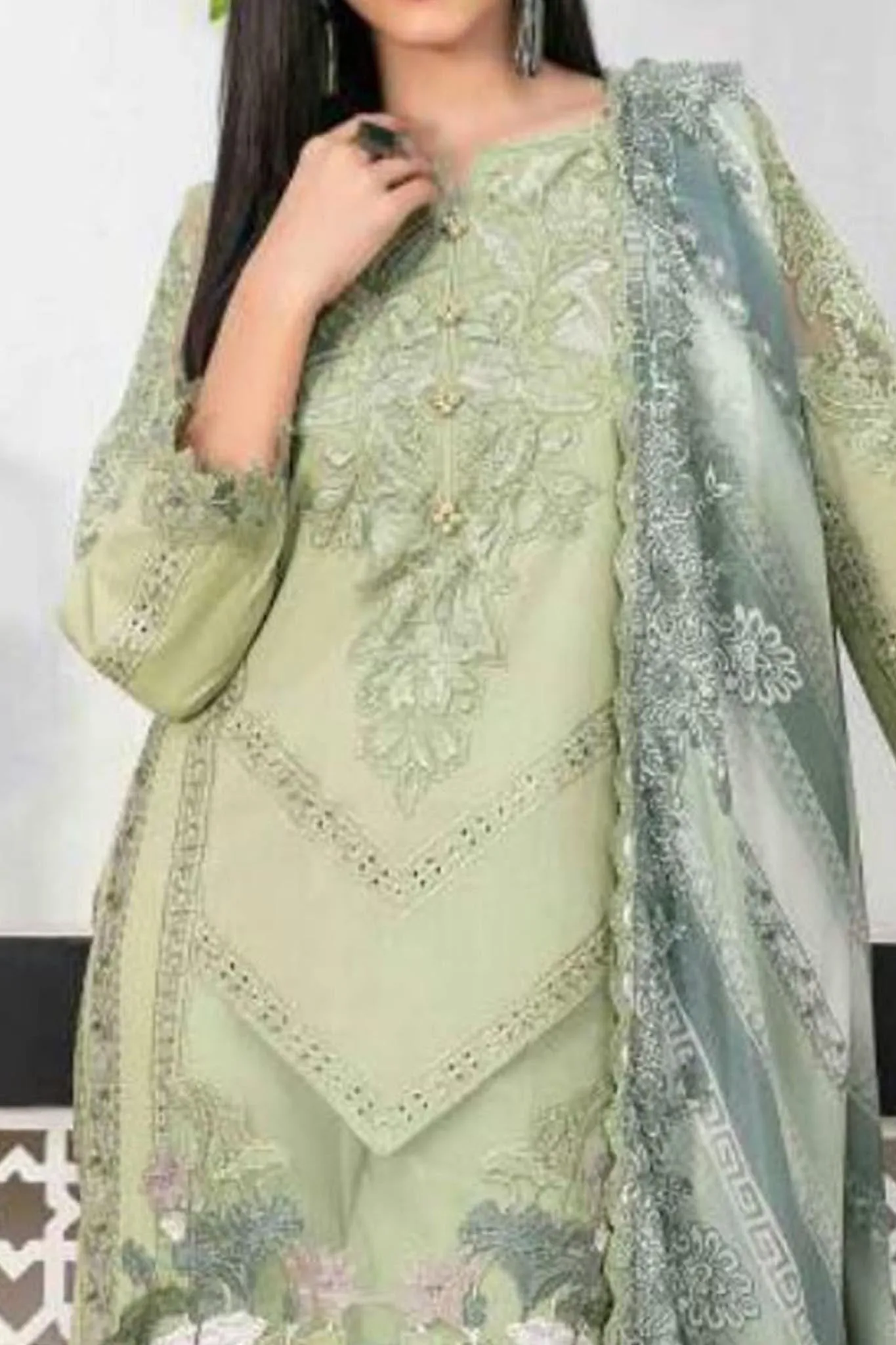 Zarka by Tawakkal Semi Stitched 3 Piece Emb Lawn Collection'2023-ZT-9133